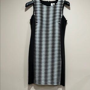 Emma & Michele Black and White Sheath Mini Dress
